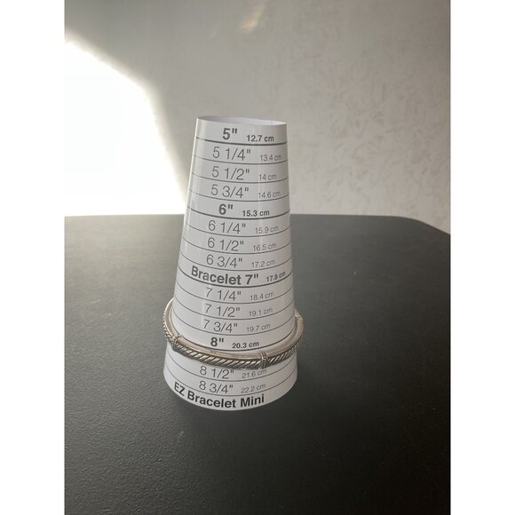 Silver Twisted Rope Design Bangle Bracelet - Picture 2 of 3